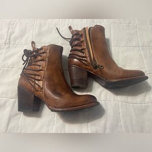 Bed Stu Womens COBBLER BLAIRE Lace & Zip Brown Leather Boots Bootie Size 8.